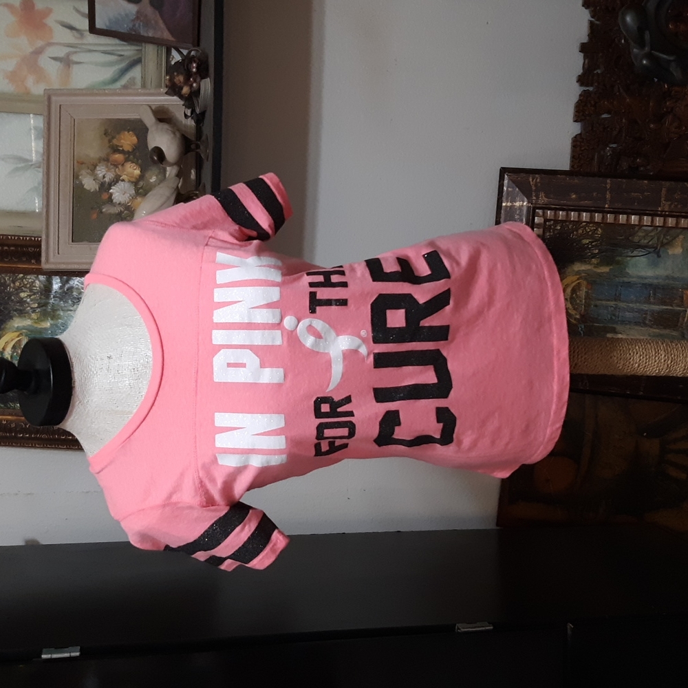Womens Charity Walk Tee shirt Tshirt SUSAN KOMEN Sz S Pink Event Shirt Base b36
